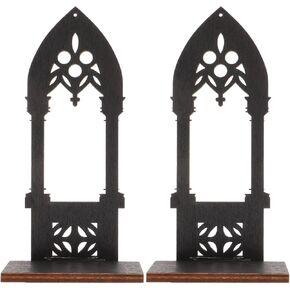 Zerodeko 1 Pair Wall Sconce Candle Holder Farmhouse Gothic Style Arch Wall Mount Candle Holder Stand Rustic Hanging Shelf Living Room Decoration for Farmhouse Bathroom Bedroom Vase L