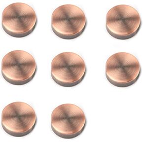 8PCS Mirror Screws Pure Copper Cap Decorative Mirror Nails 12mm Diameter Flat Mirror Screws Cap Cover Nails for Sign Advertising Hardware（Red Bronze）