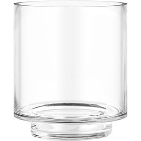 CYS EXCEL Clear Glass Hurricane Candle Holder Flower Cylinder Vase Wedding Centerpieces for Pillar Floating Candles Home Décor Plant Terrarium, Height-6.5", Width-5.5"