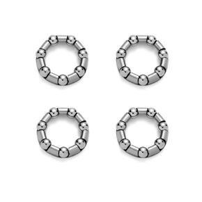 Pack of 4 Bike Crank Bearings, Replacement Ball Bearing Retainer Cages Set for Bicycle, Crank Bottom Bracket, Mountain or Road Bike, BMX Crankset Kit, 5/16" X 7 Balls