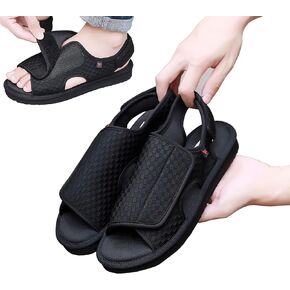 Men Diabetic Shoes,Shoes for Swollen Feet,Extra Wide Width Open Toe Sandals,Magic Stickers Adjustable Slippers,Shoes for Swollen Feet,Edema,Arthritis