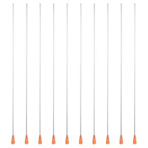 PATIKIL 15Ga x 10 Inch Dispensing Needle Tips, 10Pcs Stainless Steel and Plastic Glue Needle Tube Blunt Tips with Luer Lock for Glue Oil Applicator, Orange