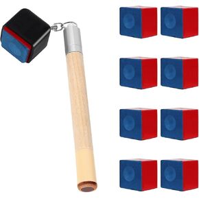 Vefungyan Chalk Holder for Billiards Pool: 2 in 1 Pool Cue Chalk Holder Billiard Cue Tip Pricker Prep Tool with 8pcs Pool Cue Chalk