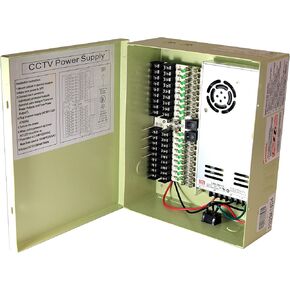 18 Outputs 30 Amp 12V DC PTC CCTV Distributed Switching Power Supply Box for Security Camera w/Key, UL Listed in Kuwait