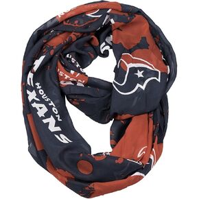 Little Earth NFL Houston Texans Silky Infinity Scarf Spatter, Navy, 70" x 25"