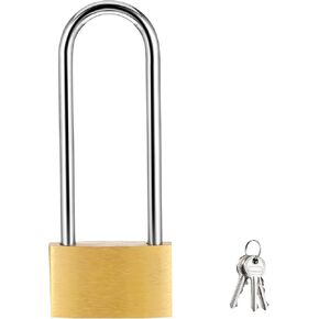 Weather Proof Lock, 2.8" Long Shackle, 3 Keys, Solid Brass Padlock with Same Keys, Marine Padlock for Sheds Storage Unit School Gym Locker Fence Toolbox Hasp Storage