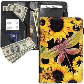RYUITHDJP Server Books, Enlarged 9x5 Inches Server Book for Waitress, Waitress Books with Zipper Pocket Butterflies Night Design Serving Book Organizer Restaurant Guest Check Presenter