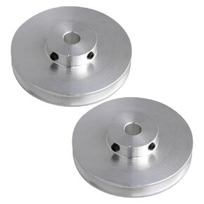 BQLZR Aluminum Single Groove 8mm Fixed Bore Pulley for 3-5mm PU Shape Belt Pack of 2