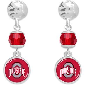 From the Heart Ohio State Buckeyes Ivy Crystal Silver Earrings Jewelry Gift OSU