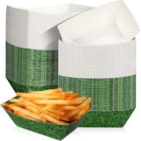 100 Pcs Golf Party Supplies 2lb Golf Paper Food Trays Disposable Serving Tray Snack Trays Food Boats for Food, Condiment, Carnivals, Sports Golf Themed Birthday, Party Decorations