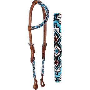 PRORIDER Horse Show Bridle Western Leather Headstall 79RT08HA