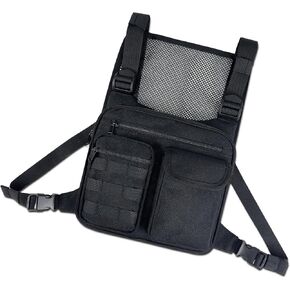 GraceTune Sports Chest Bag Tactical Chest Pack with Phone Holder Lightweight Water Resistant Workouts, Running, Cycling, Hiking Vest Pack for Women and Men