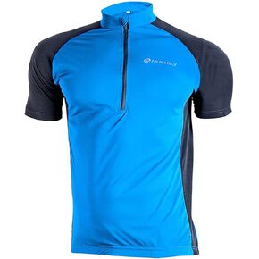 Men's Cycling Jersey Moisture Wicking Short Sleeve UPF Half Mountain Bicycle Quick Dry Biking Shirt for Men with Back Pockets