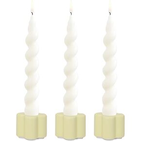 Candlestick Holders Set of 3, Yellow Taper Candle Holders for Candlesticks, Ceramic Candle Holders for Candle Stick Holder Decor, Wedding, Christmas, Party, Dinner, Table Centerpieces