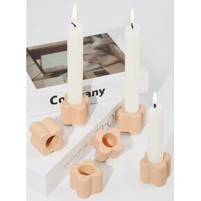 Candlestick Holders Set of 3, Yellow Taper Candle Holders for Candlesticks, Ceramic Candle Holders for Candle Stick Holder Decor, Wedding, Christmas, Party, Dinner, Table Centerpieces