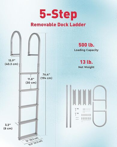 سلم حبل القارب من CO-Z، سلم القارب بقوة 440 رطل، خط بوليستر مقوى، سلم قارب عائم للقارب القابل للنفخ، قوارب الكاياك، القوارب البخارية، التجديف (3 خطوات) in Kuwait