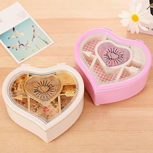 yarlung Ballerina Music Box for Mother's Day Gift, Rotating Dancing Girl Figurine White Heart Gift Box for Jewelry, Trinket, Valentine's Day, Birthday in Kuwait