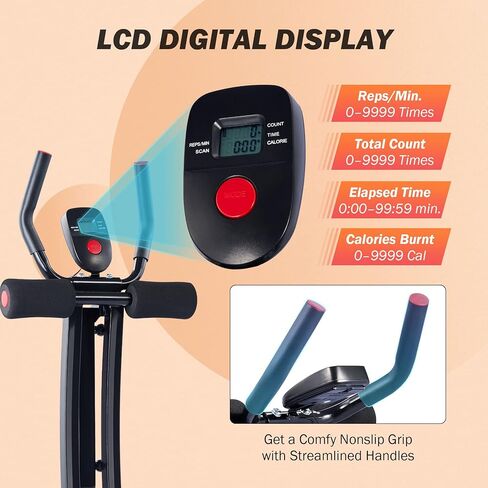 ZELUS Ab Crunch with Digital Display | Abdominal Training Machine with Independent Glide Paths and 4 Intensity Levels | Home Gym Ab Trainer Machine for Abdominal Leg and Arm Fitness, 330lb Cap in Kuwait