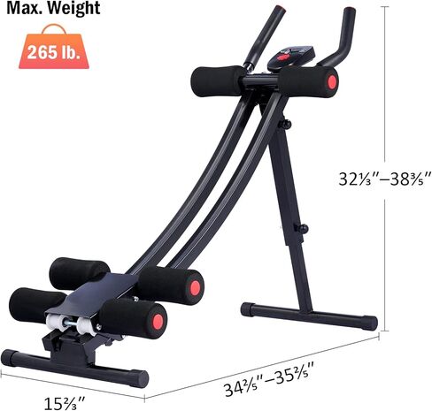 ZELUS Ab Crunch with Digital Display | Abdominal Training Machine with Independent Glide Paths and 4 Intensity Levels | Home Gym Ab Trainer Machine for Abdominal Leg and Arm Fitness, 330lb Cap in Kuwait