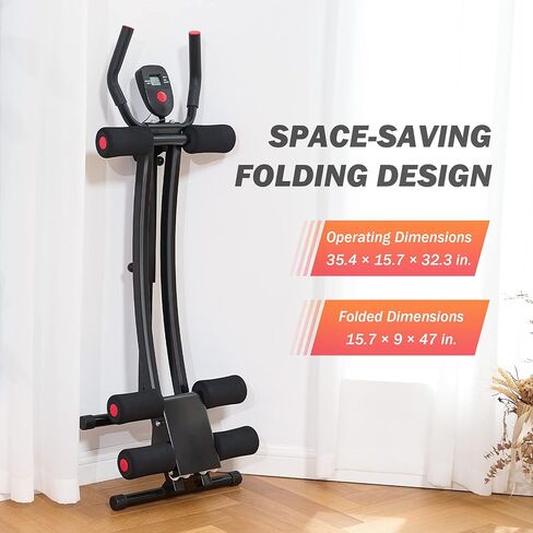 ZELUS Ab Crunch with Digital Display | Abdominal Training Machine with Independent Glide Paths and 4 Intensity Levels | Home Gym Ab Trainer Machine for Abdominal Leg and Arm Fitness, 330lb Cap in Kuwait