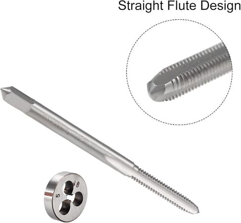 uxcell 5-40 Round Dies Machine Thread Threading Dies 0.8" OD 2pcs, Machine Tap 5-40 UNC Thread 2B Class 3 Flutes High Speed Steel 2pcs in Saudi Arabia