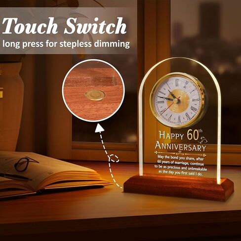 هدية زفاف FULLOSUN للذكرى الخمسين، ساعة طاولة مكتبية، ساعة كوارتز للذكرى السنوية، 50 عامًا من الزواج، زفاف ذهبي للزوجين والآباء والأجداد (50) in Kuwait