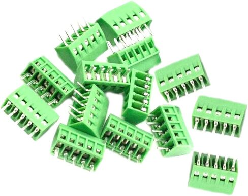 (15 قطعة) 2.54 مللي متر الملعب 5-Pin PCB برغي محطة كتلة موصل ، تصنيف 150 فولت 6A الأخضر PCB محطة كتلة in Kuwait