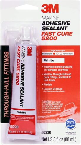 3M Marine Adhesive Sealant Fast Cure 5200 (05220) – Fast Cure Permanent Bonding and Sealing for Boats and Marine Applications – White – 3 oz. 6/Pk in Saudi Arabia