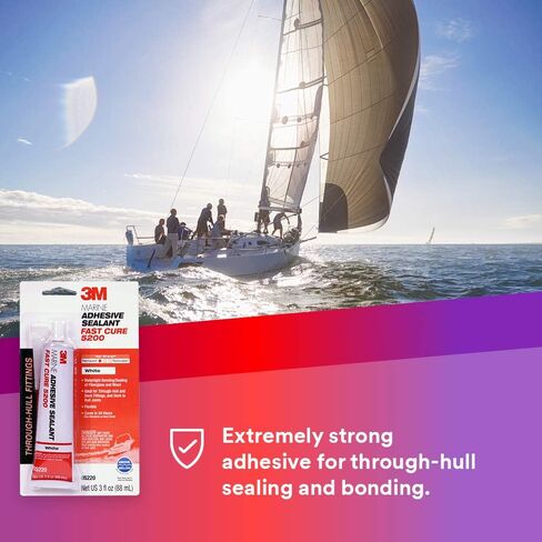 3M Marine Adhesive Sealant Fast Cure 5200 (05220) – Fast Cure Permanent Bonding and Sealing for Boats and Marine Applications – White – 3 oz. 6/Pk in Saudi Arabia