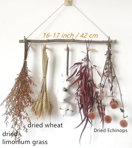 Natural Dried Flower Wall Hanging Decor, Dried Wheat for Harvest Fall Decoration, Orange Dried Echinops Thistle Flower Bouquet for Boho Farmhouse Decor, Cotton in Saudi Arabia