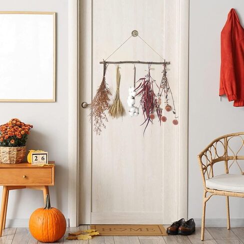 Natural Dried Flower Wall Hanging Decor, Dried Wheat for Harvest Fall Decoration, Orange Dried Echinops Thistle Flower Bouquet for Boho Farmhouse Decor, Cotton in Saudi Arabia