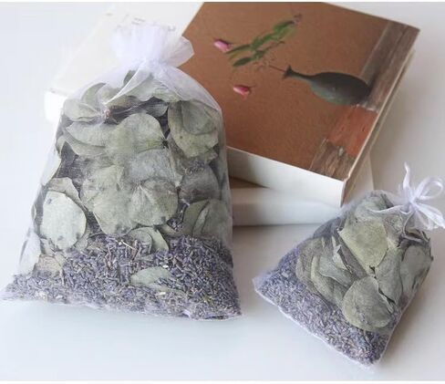 الأوكالبتوس + الخزامى الأوكالبتوس المجفف - عبوة من قطعتين من أكياس حمام الدش اللافندر من أوراق الأوكالبتوس للاستحمام المحفوظة الطبيعية الحقيقية وأوراق الأوكالبتوس الخزامى in Kuwait