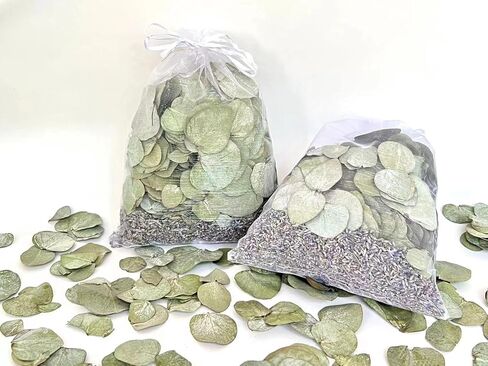 الأوكالبتوس + الخزامى الأوكالبتوس المجفف - عبوة من قطعتين من أكياس حمام الدش اللافندر من أوراق الأوكالبتوس للاستحمام المحفوظة الطبيعية الحقيقية وأوراق الأوكالبتوس الخزامى in Kuwait