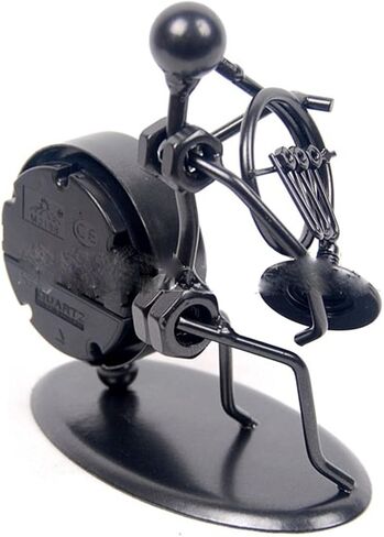 Classic Vintage Old Fashion Iron Art Musician Clock Figure Ornament for Home Office Desk Decoration Gift (C66 Trombone) in Saudi Arabia