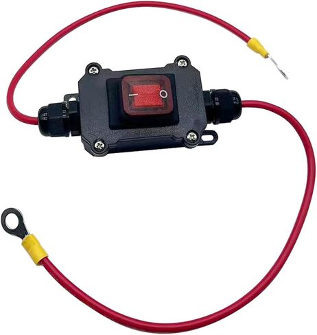 10AWG Dual-Sided Wired Switch for Motorcycles, Cars, and Power On/Off Applications. in-line Wire Switch DPST DC12-24V 35A Quick Connect/Disconnect (with Switch and Copper Ring Power Wire) 30cm, IP67 in Saudi Arabia