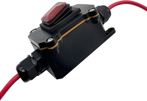 10AWG Dual-Sided Wired Switch for Motorcycles, Cars, and Power On/Off Applications. in-line Wire Switch DPST DC12-24V 35A Quick Connect/Disconnect (with Switch and Copper Ring Power Wire) 30cm, IP67 in Saudi Arabia