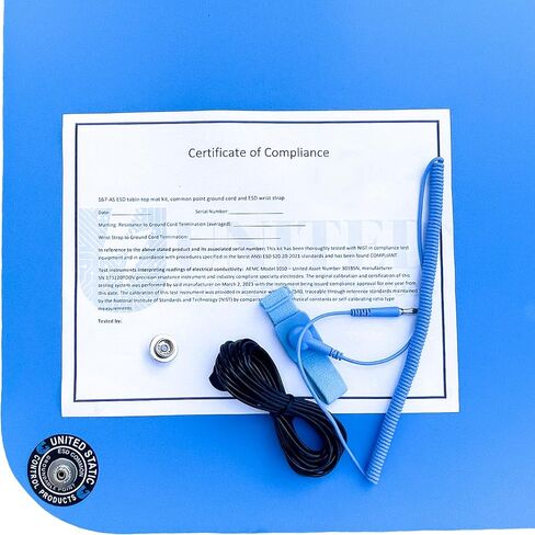 Certified ESD Mat Kit with Ground Cord, Wrist Strap, and Certification Included. Military Grade and Made in The USA! in Saudi Arabia