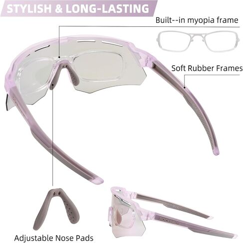 ROCKBROS Photochromic Cycling Glasses for Men Running Glasses for Women Mountain Bike Sunglasses in Saudi Arabia