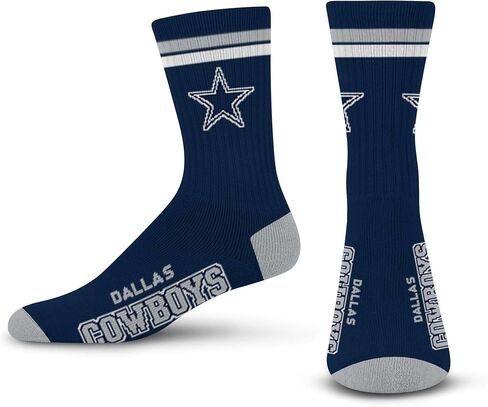 FBF - NFL 2 Stripe Adult Team Logo Crew Dress Socks Footwear for Men & Women Game Day Apparel Size X-Large XL Extra Large in Saudi Arabia