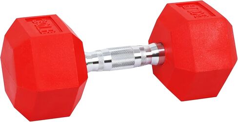 Signature Fitness Colored Rubber Coated Hex Dumbbell Weight Set,Multiple Packages in Saudi Arabia