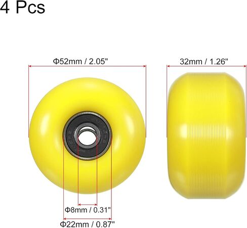 PATIKIL Skateboard Wheels with Bearings Street Wheels for Skateboards Cruiser Wheel Replacement 95A in Saudi Arabia