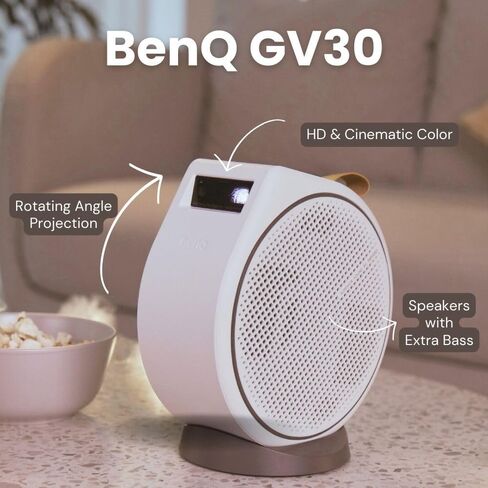 BenQ GP100A Portable Projector, 1000 ANSI Lumens, 1080p, AndroidTV 11 & Netflix Pre-loaded, Autofocus & Auto 2D Keystone, 20W 2.1CH Speaker, Bluetooth, Chromecast & AirPlay, white in Saudi Arabia