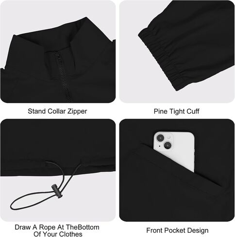 Men's Lightweight Quarter Zip Pullover-Casual Sweatshirt Athletic Track Jackets Cycling Golf for Men with Pockets in Saudi Arabia