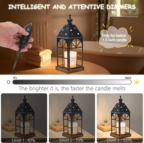 Vintage Candle Warmer Lamp with Timer and Dimmer, Electric Candle Lamp for Home Decor, Cozy Present for Mothers Day, Birthday, House Warming (2 Bulbs Included) in Saudi Arabia