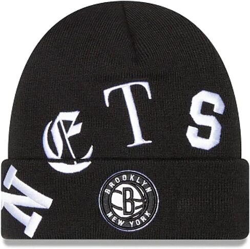 New Era Brooklyn Nets Blackletter Old English Letter Script Cuff Knit Beanie Hat in Saudi Arabia