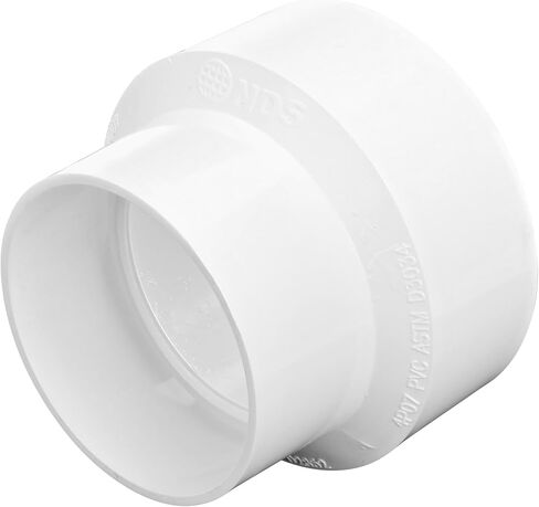 NDS 4P07 PVC S&D زيادة/مخفض اقتران، 3 بوصة × 4 بوصة، لوصلات Hub X Hub Solvent-Weld، للاستخدام مع أنابيب الصرف الصحي والصرف الصحي 3 بوصة و4 بوصة، أبيض in Kuwait