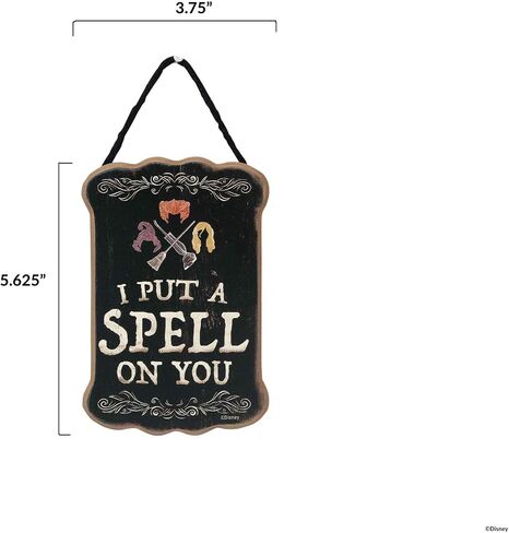 العلامات التجارية المفتوحة على الطريق Disney Hocus Pocus I Put a Spell On You معلقة ديكور حائط خشبي - علامة أخوات ساندرسون المخيفة لتزيين الهالوين in Kuwait