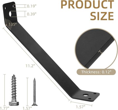 Angle Brackets 4 Pcs 7.3" Inside Mount 45-Degree Angle Corner Braces Inside Joint for Wood Post and Beam Desk Edge Box Pergola Gazebo DIY Kit in Saudi Arabia