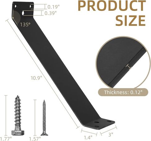 Angle Brackets 4 Pcs 7.3" Inside Mount 45-Degree Angle Corner Braces Inside Joint for Wood Post and Beam Desk Edge Box Pergola Gazebo DIY Kit in Saudi Arabia
