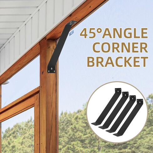 Angle Brackets 4 Pcs 7.3" Inside Mount 45-Degree Angle Corner Braces Inside Joint for Wood Post and Beam Desk Edge Box Pergola Gazebo DIY Kit in Saudi Arabia